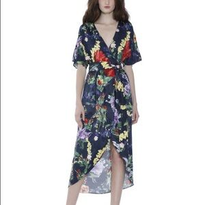 Alice and Olivia Wild Flower Print Wrap Dress